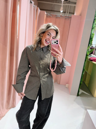Esmee Ruit Blouse - Bruin