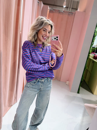 Laura Longsleeve - Blauw/Paars