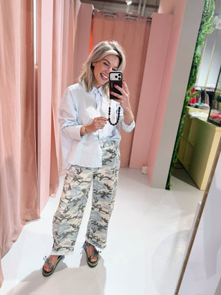 Helen Cargo Jeans - Blue Camouflage