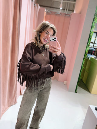 Fringe Sweater - Bruin