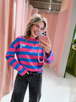 Giants Longsleeve - Blauw/Roze