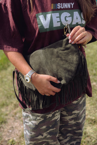 Vromy Suede Bag - Green