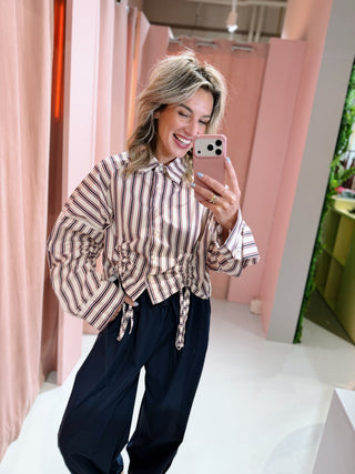 Zoe Streep Blouse - Offwhite