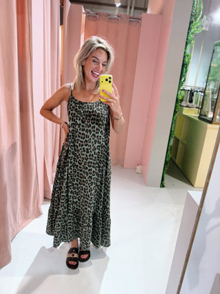 Jasmine Dress - Army Leopard