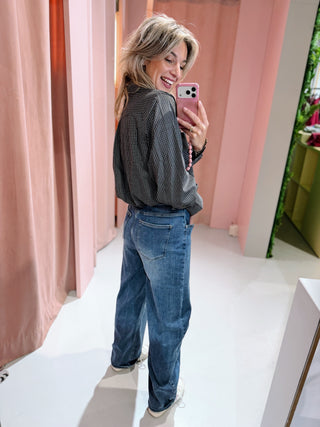 Elenor Barrel Jeans - Washed Blue