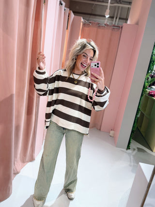 Elina Sweater - Bruin/Off White