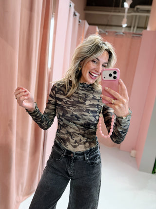 Daisy Mesh Longsleeve - Camouflage