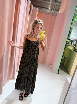 Jasmine Dress - Bruin Leopard