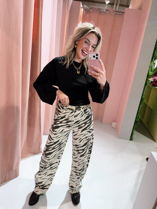 Holden Barrel Jeans - Zebra