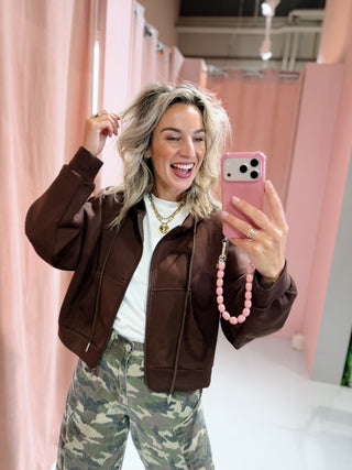 Beau Zip Cardigan - Bruin