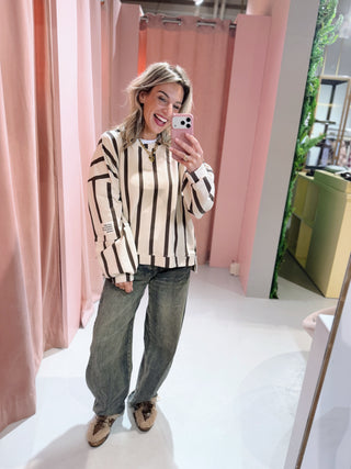 Regina Sweater - Offwhite/Bruin