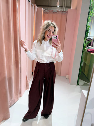 Elise Pleated Pants - Bordeaux