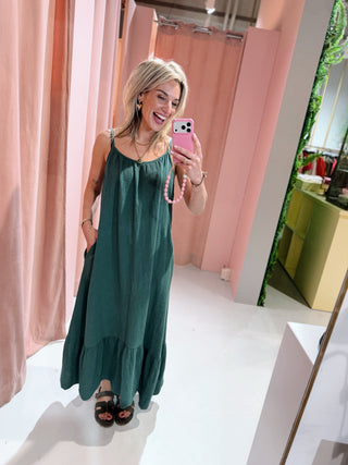 Jasmine Dress - Bottle Green