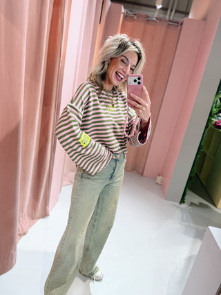 Atelier Club Longsleeve - Groen/Roze