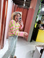 Streep Sweater - Lime/Roze