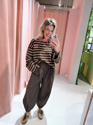 Ciao Bella Longsleeve - Bruin/Offwhite