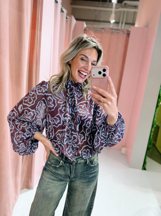Kim Blouse - Paars/Blauw