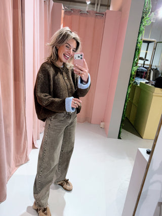 Orla Cardigan - Bruin/Blauw