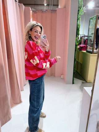 Harrison NY Sweater - Rood/Roze