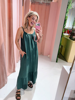 Jasmine Dress - Bottle Green