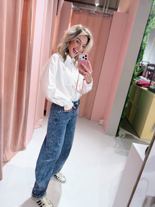 Elena Barrel Jeans - Denim