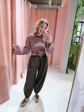 Kiera Longsleeve - Roze/Bruin