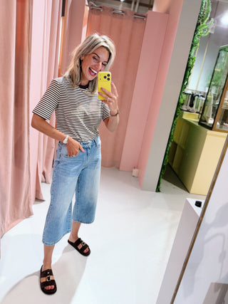 Sharon Capri Jeans - Mid Blue