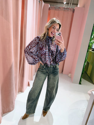 Kim Blouse - Paars/Blauw