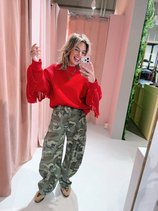 Fringe Sweater - Rood