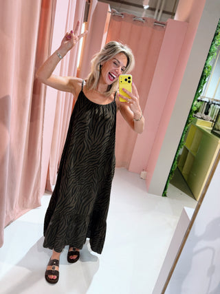 Jasmine Zebra Dress - Bruin