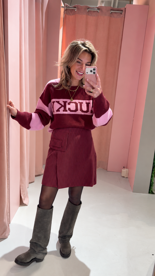 Lucky Knit - Bordeaux/Roze
