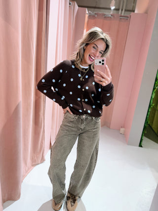 Onika Dot Cardigan - Bruin