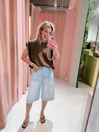 Kenza Top - Bruin