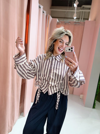 Zoe Streep Blouse - Offwhite