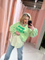 Blouse Extender - Lime Green Streep