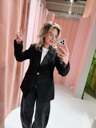 Strass Blazer - Zwart