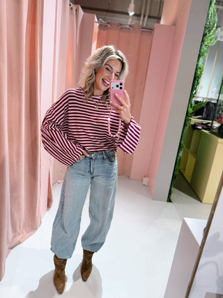Aimee Longsleeve - Bordeaux/Roze