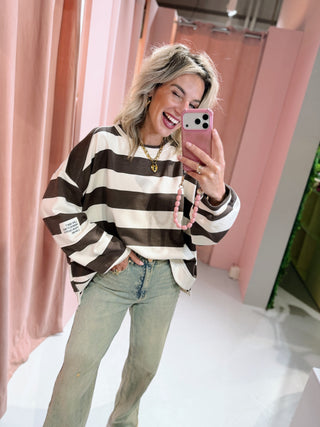 Elina Sweater - Bruin/Off White