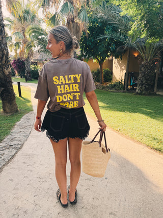 Salty Hair Tee - Washed Brown