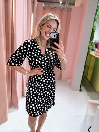 Iggy Dot Dress - Zwart