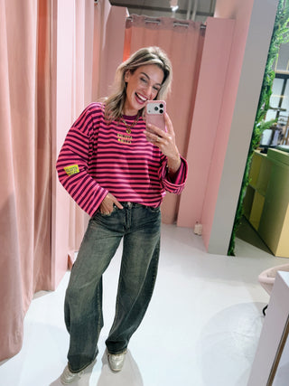Atelier Club Longsleeve - Roze/Bordeaux