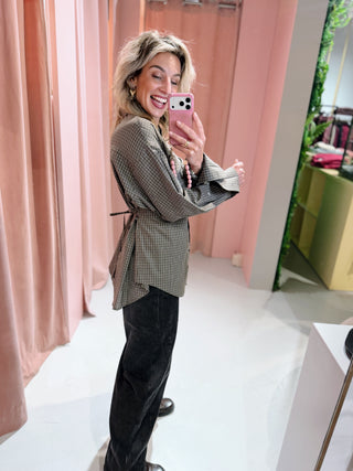 Esmee Ruit Blouse - Bruin