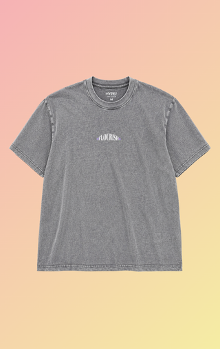 Flourish Tee - Washed Light Grey