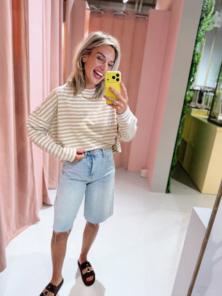 Lisa Longsleeve - Beige/Off White