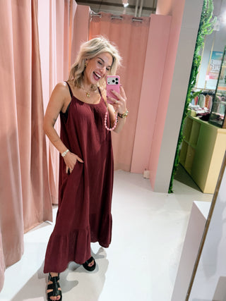 Jasmine Dress - Bordeaux