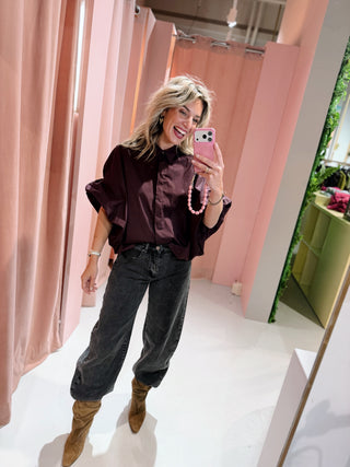 Amira Uni Blouse - Aubergine