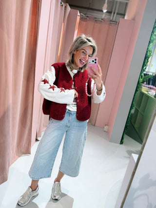 Levi Teddy Gilet - Rood