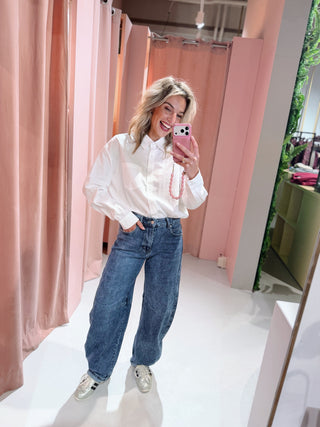 Elena Barrel Jeans - Denim