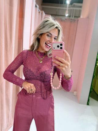 Wren Lace Top - Magenta