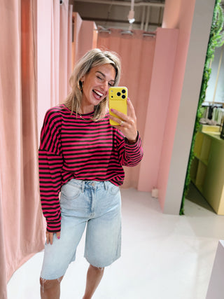 Lisa Longsleeve - Roze/Bruin
